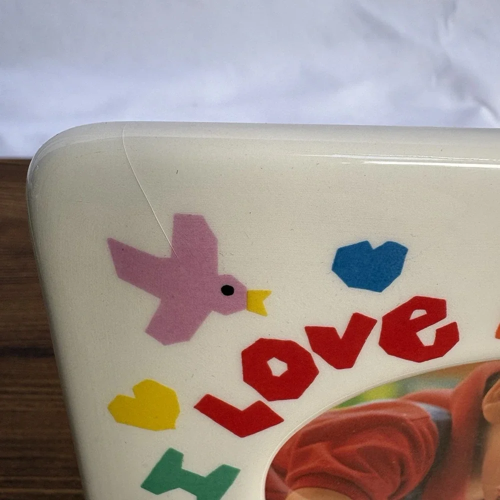 Vintage Russ I Love My Grandpa Ceramic Picture Frame 3.5x5 Hearts Birds
